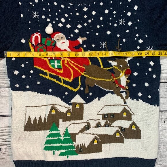 Santa with Ruldolph the Red Nosed Reindeer Christmas Sweater - Picture 6 of 8